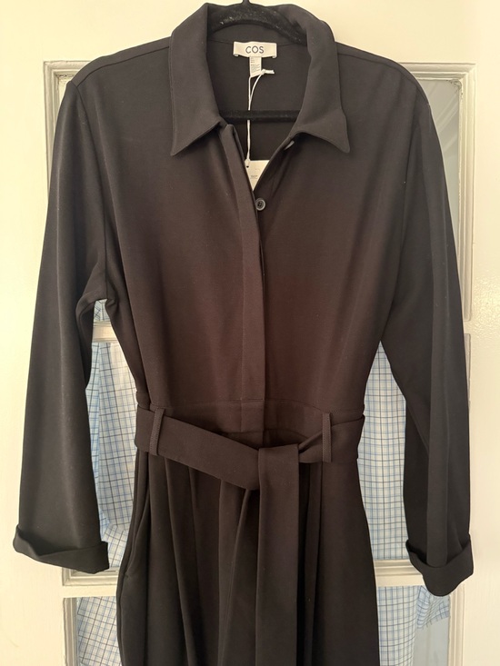 COS Pants - COS Black Long Sleeve Belted Jumpsuit Label View